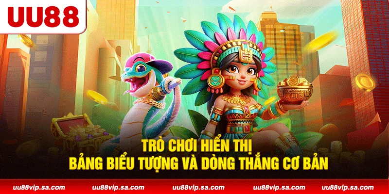 Trò chơi hiển thị bảng biểu tượng và dòng thắng cơ bản